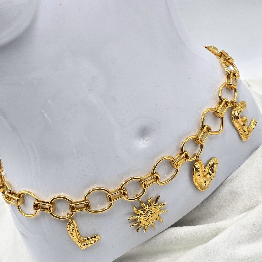 Zara LOVE Charms Gold Chain Belt - NWT